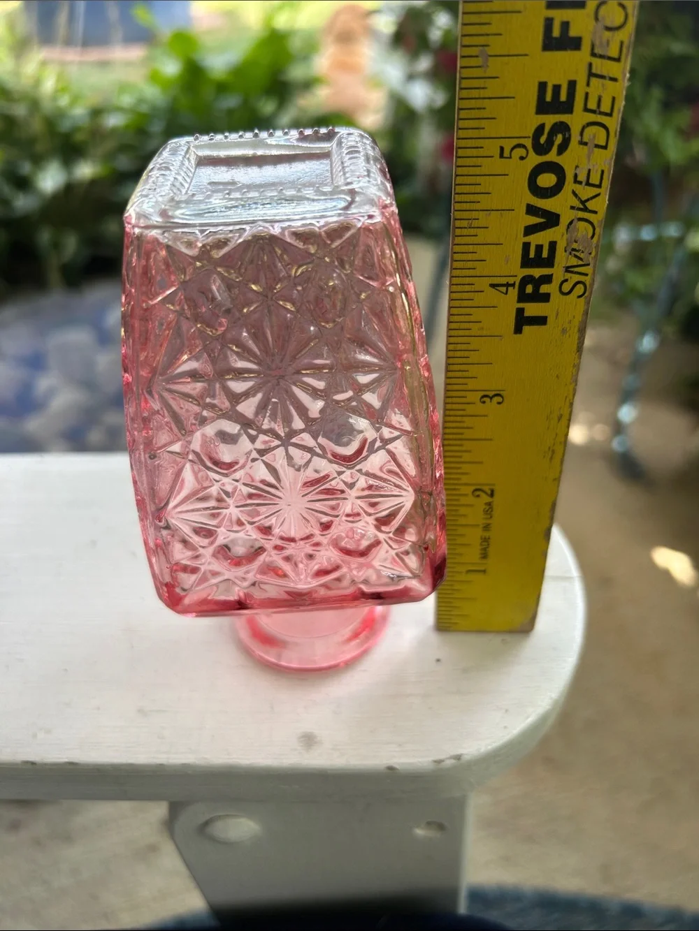 Pink Embossed Glass Vase -